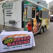 Our powerful fleet of Food Trucks is in the process of winding down for the outdoor market season. But you’ll still find a few options for a hot meal at tomorrow’s (Sept 29) market!
« »
Larry’s Bread Machine – Larry will be also joining us at in