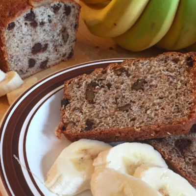 Banana Bread Loaf with Chocolate Chips